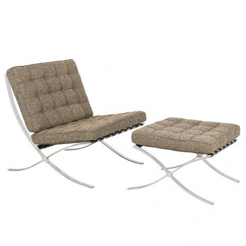 Barcelona Wool Style Chair & Ottoman - living-essentials